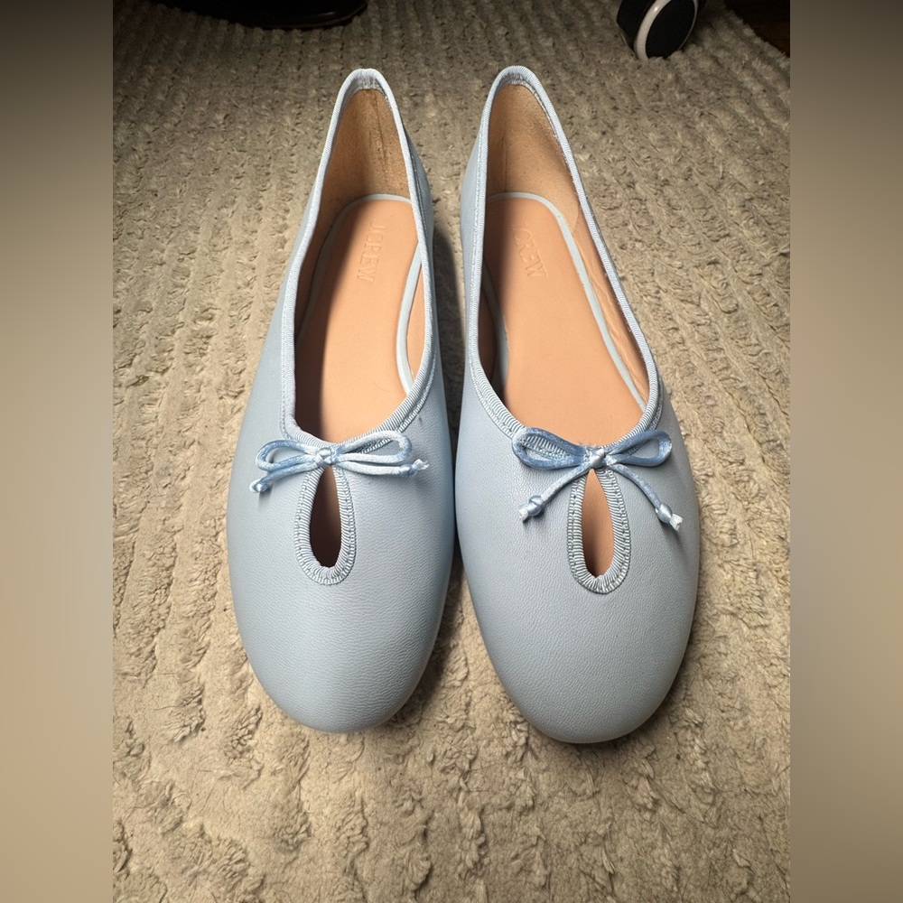 NWT J. Crew “City Blue” Ballet Flats with Andi Keyhole detail - Picture 4 of 12